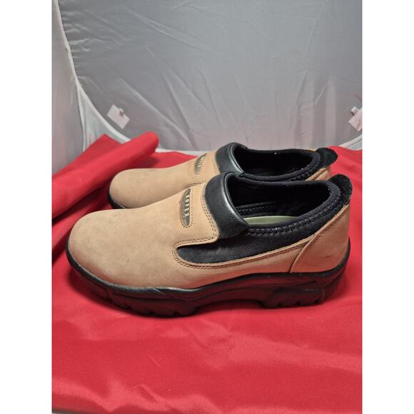? Roper Performance Mens Size 9 Tan Leather Slip On Shoes